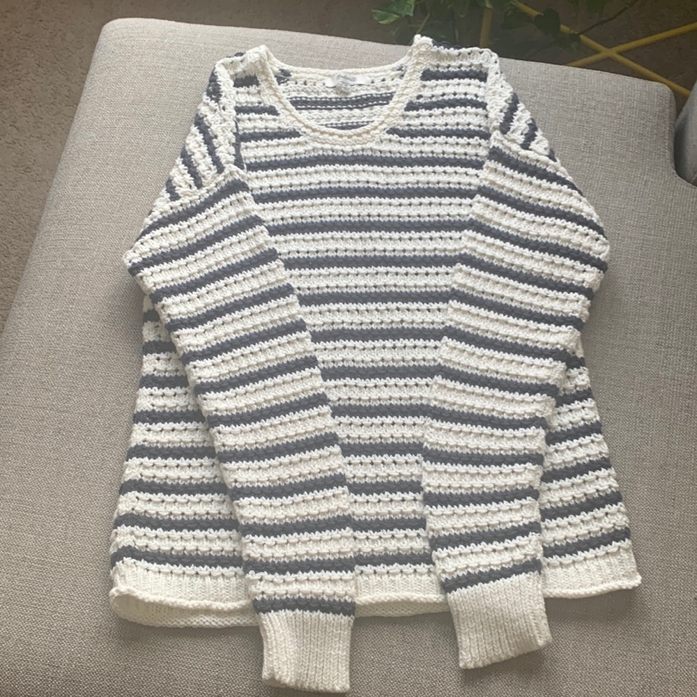 Madewell stripe cotton sweater NWOT